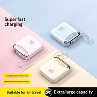 Batterie externe certifiée 3C à charge rapide PD 20 000 mAh avec câble intégré, sortie USB, en ABS, mini chargeur portable, LOGO personnalisé