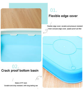 Prix <span class=keywords><strong>d</strong></span>'usine Vente en gros de litière semi fermée pour chat de grand <span class=keywords><strong>espace</strong></span> Bac à litière anti-éclaboussures pour animaux de compagnie Bac à litière pour chat en plastique - Product Image 6