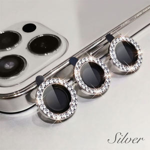 Film de protection d'objectif de caméra Diamond Eagle Eye, 15 couleurs, anneau métallique en strass, verre trempé pour téléphones - Product Image 5
