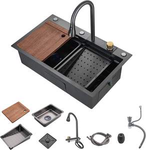 Lave-vaisselle automatique moderne evier de cuisine en acier inoxydable cascade évier de cuisine équipement de cuisine de restaurant - Product Image 1