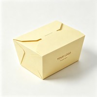 Boîte d'emballage en gros pour salades, nouilles, poulet frit, restauration rapide, conteneur jetable de qualité alimentaire, boîte en papier à emporter, économique