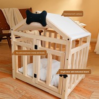 Offre Spéciale – Niche pour Animaux de Compagnie en Bois Massif, Luxe Moderne, pour Intérieur, Lit pour Chien, Nid pour Chat, Mobilier Écoresponsable, Motif Os, Toutes Saisons