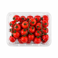 Conteneur à fruits en PET empilable, de qualité alimentaire, écologique, transparent, en forme de coquille, pour légumes, fruits de mer, logo personnalisé, myrtille, mûre