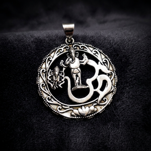 Pendentif plaqué argent pour femme fille Yoga indien Ganesha Hindu Om inde Religion bijoux - Product Image 4