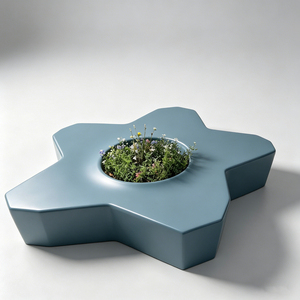 Bancas contemporáneas impermeables para sentarse alrededor de árboles, ideales para zonas de ocio en parques de humedales. - Product Image 3
