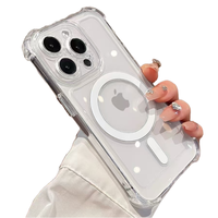 Estuche de carga inalámbrica transparente anticaída de TPU para iPhone 16 11 Pro Max Protección integral Estuche para teléfono móvil de cuatro esquinas