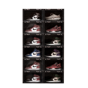 Custom Plastic Clear Stackable Aj Shoe Boxes Storage Containers