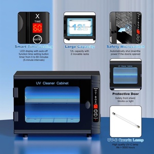 UV <b>Light</b> Nail Tool Cleaning Machine 12L High Capacity UV Cleaning Cabinet Salon Tools Cleaning Box with <b>Timer</b> Setting - Product Image 6