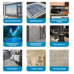 Keo dán Silicone thủy tinh axit để xây dựng cho tủ trưng bày kính niêm phong và liên kết trang trí nội thất - Product Image 2