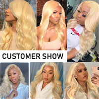 Extensions de cheveux humains, 613, extensions de cheveux bruts tressés, blonds, mèches frontales, tissage