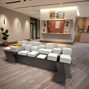 Juego de cubos de exhibición de escritorio de acrílico blanco personalizado, estante giratorio de estilo moderno para comida y <span class=keywords><strong>ropa</strong></span> de fiesta de boda para Catering Buffet - Product Image 2