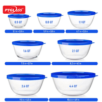 Pyglass Offre Spéciale – Ensemble de 7 Bols à Salade en Verre, Bols Mélangeurs Empilables Polyvalents pour Cuisine et Fêtes