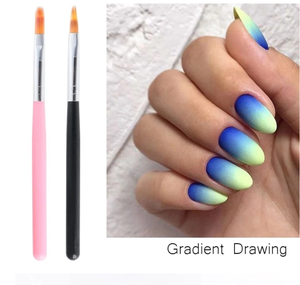 Pinceaux à ongles personnalisés avec manche en bois coloré pour la peinture florale, la poudre acrylique ondulée française et la sculpture – Idéal pour les salons de manucure - Product Image 3