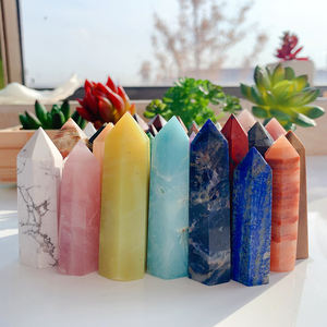 Vente en gros tour en améthyste naturelle baguette de cristal pierre de guérison pointe de cristal de quartz rose cadeau de décoration pour la maison - Product Image 6