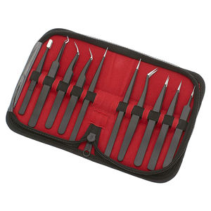 Kit de 10 pinces à épiler incurvées de précision en acier inoxydable antistatique et durables pour extensions de cils, artisanat, bijoux et beauté - Modèle 2026 - Product Image 1