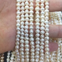 Perles de pomme de terre d'eau douce naturelles de 4 mm à 4,5 mm, perles semi-finies, accessoires de bijoux DIY, vente en gros