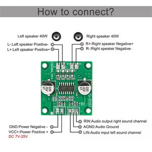 وحدة استقبال ومكبرات صوت قوية عالية الأداء 2 * W DC 5V ~ 26V 40 V - Product Image 4