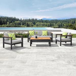 Canapé d'extérieur en alliage d'aluminium en forme de L, imperméable, mobilier commercial contemporain - Product Image 4