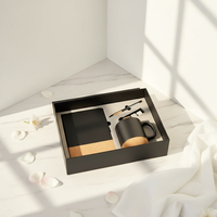 Ensemble Cadeau d'Affaires Promotionnel Personnalisable Écologique : Tasse en Bois, Carnet en Liège, Porte-clés – Design Moderne et Simple, Sérigraphie