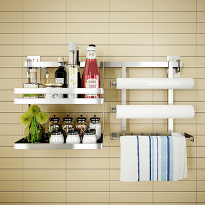 Nana Wall Mounted Stainless Steel Kitchen Storage Rack With Tray Dish Drainer Multipurpose Hanging Rack - Product Image 3