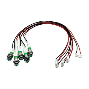 Custom Metal <b>Led</b> Indicator <b>Wire</b> Harness 8mm Green <b>Light</b> 300mm Length For Industrial Plc Cabinet 24V Pvc Insulation - Product Image 1