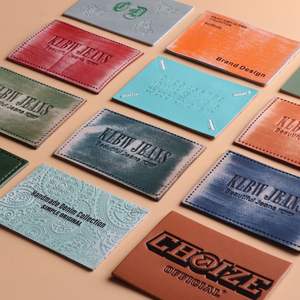 תיקון תוויות לוגו הבלטות מעור PU מותאם אישית עבור כובעי ג'ינס ג'ינס - Product Image 2