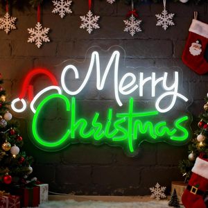 Panneaux lumineux de Noël, lumières de fenêtre de Noël, chapeau de Père Noël, enseignes néon pour décoration murale, lumières LED de Père Noël pour fête, bar, cave d'homme - Product Image 2