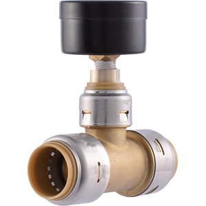 Conector en T <span class=keywords><strong>de</strong></span> Latón <span class=keywords><strong>de</strong></span> 3/4x3/4 Pulgadas <span class=keywords><strong>para</strong></span> Manómetro, Compatible con Tuberías PEX/<span class=keywords><strong>Cobre</strong></span>/CPVC/PE-RT/HDPE, Sistemas <span class=keywords><strong>de</strong></span> <span class=keywords><strong>Agua</strong></span> <span class=keywords><strong>Potable</strong></span> y Calefacción Radiante - Product Image 1