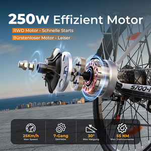 Venta Directa de Fábrica, Bicicleta Eléctrica Varun de 27.5 Pulgadas, 250w, 60km de Autonomía, 5 Niveles de Velocidad, para Viajes Urbanos, Juvenil, Euuk, en Stock, Modelo S700-1 - Product Image 4
