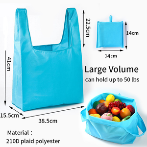 Sac fourre-tout pliable en polyester Ripstop personnalisé avec logo imprimé en usine, lavable en machine, réutilisable, sac de courses pliable en RPET - Product Image 2