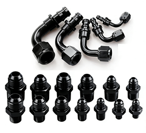 Adaptor Aluminium AN4/6/8/10/12 ke Ulir NPT untuk Pendingin Oli, Pompa Bahan Bakar, dan Pengukur Tekanan dengan Finishing Biru dan Hitam - Product Image 3