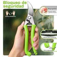 Gunting Pangkas Baja Karbon 55 Pegangan Karet Manual Bypass Pruner untuk Cabang Pohon, Pohon Buah, Batang Bunga, Tangan Kanan, Lubang 4.5cm