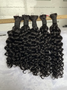Lot de Cheveux Humains à Tresser pour Tresses Bohèmes Sans Nœuds, Cheveux Humains en Vrac Ondulés Profonds pour Tressage, Sans Trame, Cheveux Vierges Remy en Paquets - Product Image 4
