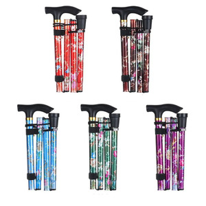 Bâton de marche pliable Fiery Fox, 5 sections, 84-93 cm, poignée télescopique imprimée pour les personnes âgées, randonnée en plein air - Product Image 5