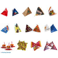 Emballage automatique Petit thermoscellé en forme de pyramide Triangle sac d'échantillon d'emballage en plastique pour chips Grain grains de café bonbons liquide