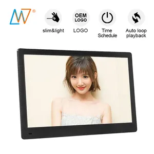 Optional tempered glass durable quality 15.6inch digital photoframe with sd card