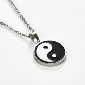 Collier Tai Chi en acier inoxydable pour hommes et femmes, pendentifs classiques <span class=keywords><strong>Yin</strong></span> <span class=keywords><strong>Yang</strong></span>, couleur argent et or, bijoux cadeaux, 1 pièce - Product Image 3