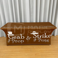 Housse de table personnalisée 4ft 6ft 8ft avec logo d'entreprise, bannière de table extensible ajustée pour salon professionnel, événement, publicité