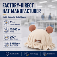 Chapeau de princesse pour bébé avec oreilles d'ours 3D, faible MOQ, prix direct usine, bonnet en tricot gaufré pour détaillants mondiaux