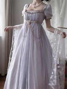 Robe Lolita violette unie, style rétro palais impérial, pour anniversaire, banquet, cérémonie adulte, é<span class=keywords><strong>l</strong></span>égante, magnifique et formelle - Product Image 3