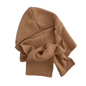 شال نسائي شتوي من الكشمينة مع وشاح مطبوع بنقط مخطط وقبعة للحياكة وشاح هدية أوشحة بغطاء رأس-قسم للكبار - Product Image 1