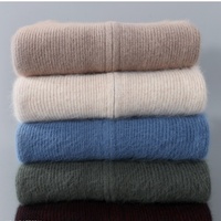 Benutzerdefiniertes Logo OEM Herren Nerz-Fleece Strickjacke mit Reißverschluss, Stehkragen, Gerippt, Modische Nerz-Kaschmir-Strickjacke, Winter Flauschiger Dicker Strickpullover