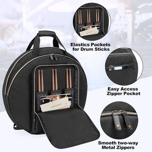 Sac de transport de luxe personnalisé pour cymbales, étui de rangement pour instruments, étui de transport étanche pour gong, sac pour tambourin avec séparateurs rembourrés - Product Image 2