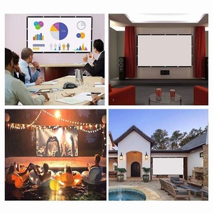 Portable Folding <strong>Projector</strong> <strong>Screen</strong> 100 120 150 Inch Polyester Outdoor Indoor Movie Exhibition Conference Use - Product Image 2