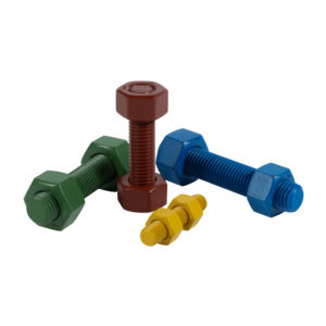 M6 M24 M64 2 inci seng galvanis hitam lapisan PTFE A193 B7 B8 A320 L7 L7M B8M SS304 SS316 baut Stud berulir sepenuhnya - Product Image 1