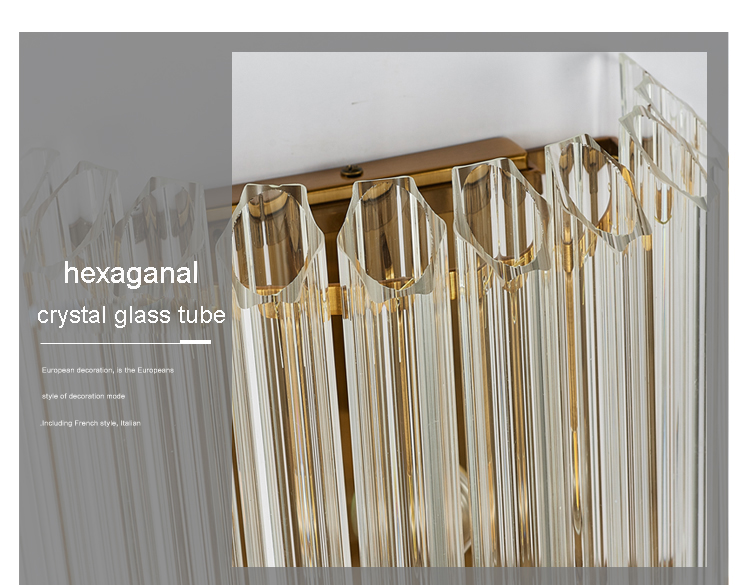 Luxury classic modern living room decorative led crystal glass wall light external hang wall lights