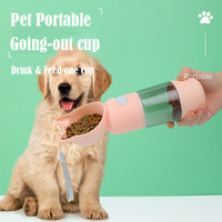 Gamelle et bouteille d'eau 2-en-1 pour chien et chat, moderne, anti-fuite, pliable, légère, en plastique de qualité alimentaire pour une utilisation en extérieur