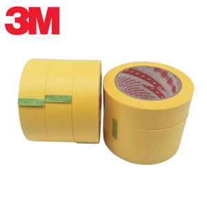 3M 244 Masking Tape 0.085mm Synthetic Adhesive Yellow Paper Backing Resistant <b>Waterproof</b> Anti-UV Clean Removal Indust - Product Image 2