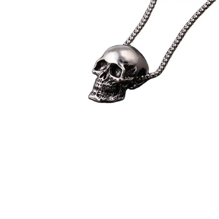 Hip hop rock punk style personality retro skull Halloween gift pendant necklace
