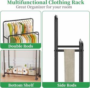 New Modern Simple Floor-Standing Metal PP Bottom Indoor/Outdoor Rust-proof Sustainable Detachable Bag Coat Clothing Organizer - Product Image 2